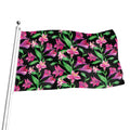 Purple Alstroemeria Pattern Print Flag