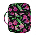 Purple Alstroemeria Pattern Print Front Pocket Bible Bag