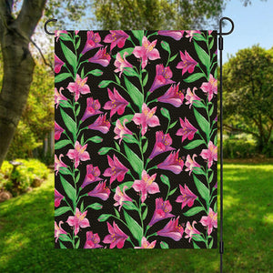 Purple Alstroemeria Pattern Print Garden Flag