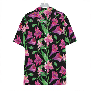 Purple Alstroemeria Pattern Print Hawaiian Shirt