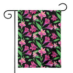 Purple Alstroemeria Pattern Print House Flag
