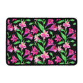 Purple Alstroemeria Pattern Print Kitchen Mat