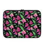 Purple Alstroemeria Pattern Print Laptop Sleeve