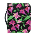 Purple Alstroemeria Pattern Print Leather Bible Cover