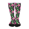 Purple Alstroemeria Pattern Print Long Socks