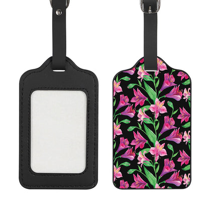 Purple Alstroemeria Pattern Print Luggage Tag