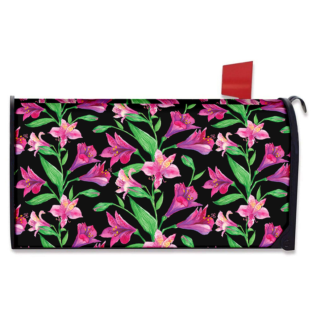 Purple Alstroemeria Pattern Print Mailbox Cover