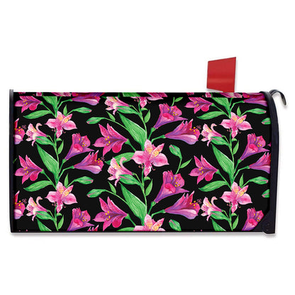 Purple Alstroemeria Pattern Print Mailbox Cover