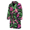 Purple Alstroemeria Pattern Print Men's Bathrobe