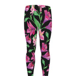 Purple Alstroemeria Pattern Print Men's leggings