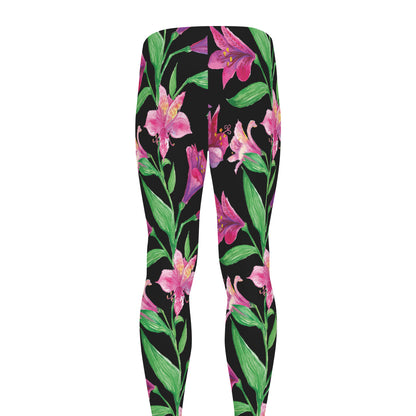 Purple Alstroemeria Pattern Print Men's leggings
