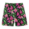 Purple Alstroemeria Pattern Print Men's Swim Trunks