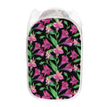 Purple Alstroemeria Pattern Print Mesh Laundry Hamper