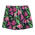 Purple Alstroemeria Pattern Print Mesh Shorts