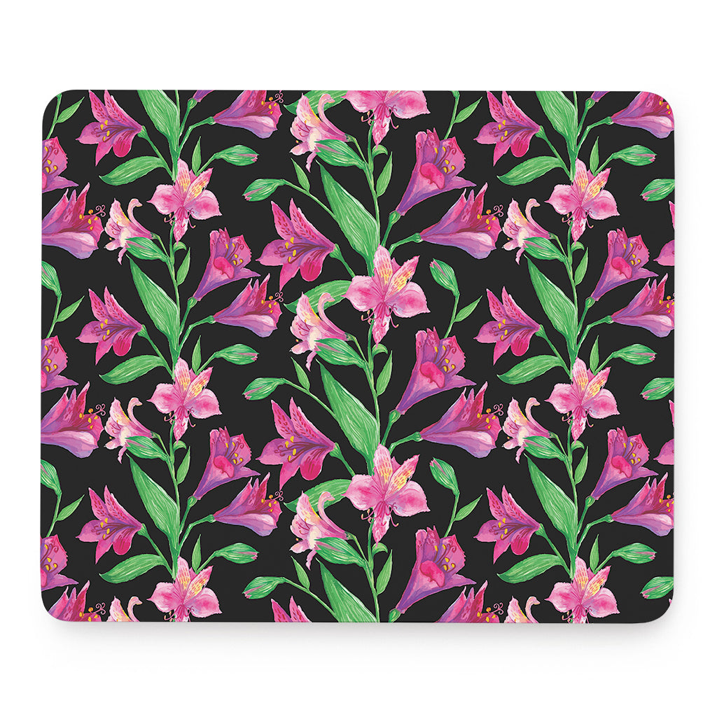 Purple Alstroemeria Pattern Print Mouse Pad