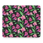 Purple Alstroemeria Pattern Print Mouse Pad