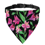 Purple Alstroemeria Pattern Print Over The Collar Dog Bandana
