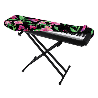 Purple Alstroemeria Pattern Print Piano Keyboard Cover