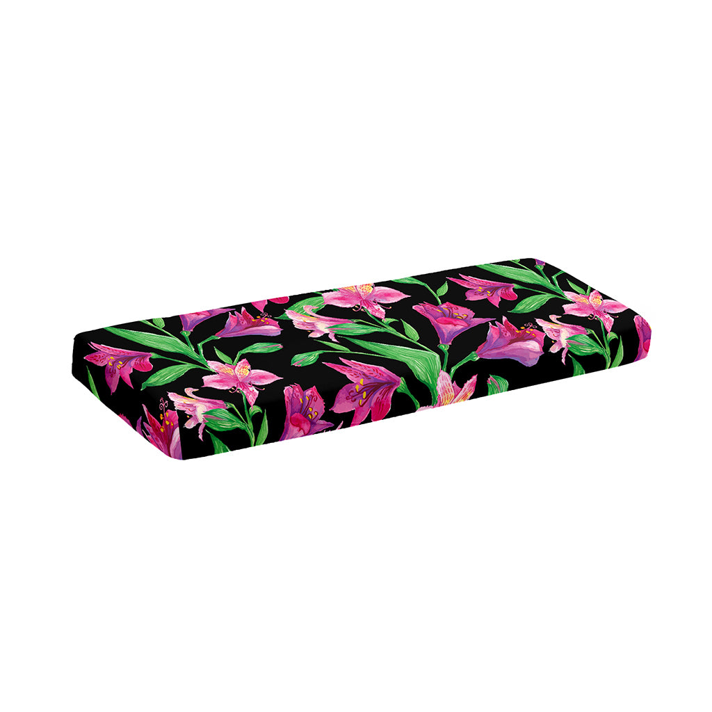 Purple Alstroemeria Pattern Print Piano Keyboard Cover