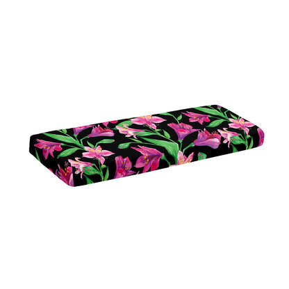 Purple Alstroemeria Pattern Print Piano Keyboard Cover