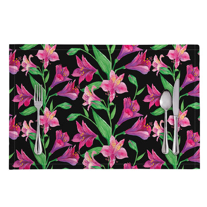 Purple Alstroemeria Pattern Print Placemat