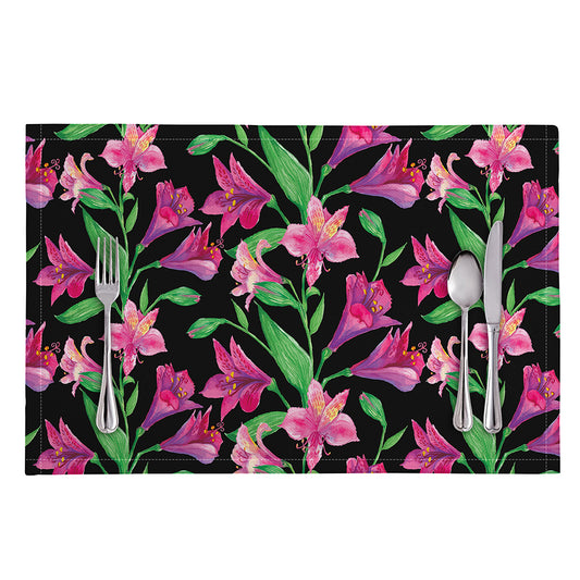 Purple Alstroemeria Pattern Print Placemat