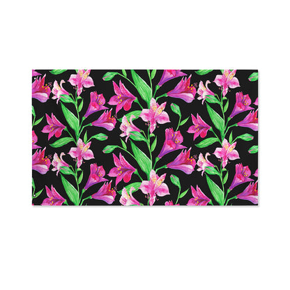 Purple Alstroemeria Pattern Print Polyester Flag