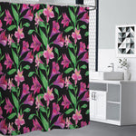 Purple Alstroemeria Pattern Print Premium Shower Curtain