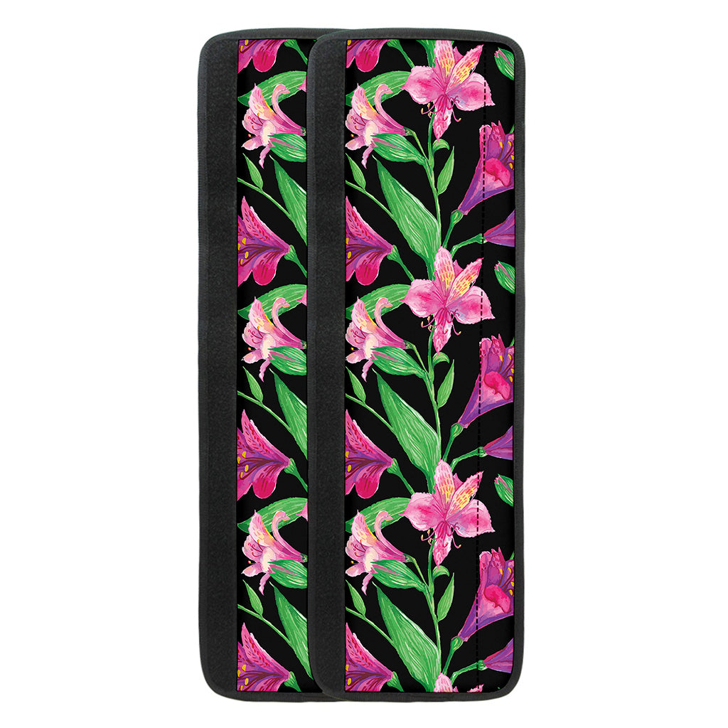 Purple Alstroemeria Pattern Print Refrigerator Handle Covers