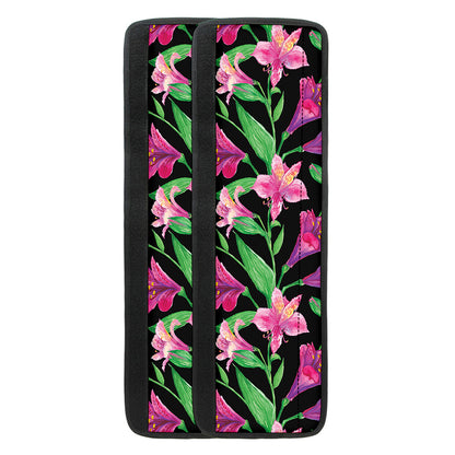 Purple Alstroemeria Pattern Print Refrigerator Handle Covers