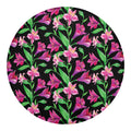 Purple Alstroemeria Pattern Print Round Blanket