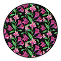 Purple Alstroemeria Pattern Print Round Floor Mat