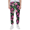 Purple Alstroemeria Pattern Print Scuba Joggers