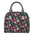 Purple Alstroemeria Pattern Print Shoulder Handbag