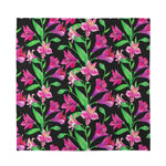 Purple Alstroemeria Pattern Print Silk Bandana
