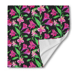 Purple Alstroemeria Pattern Print Silk Bandana