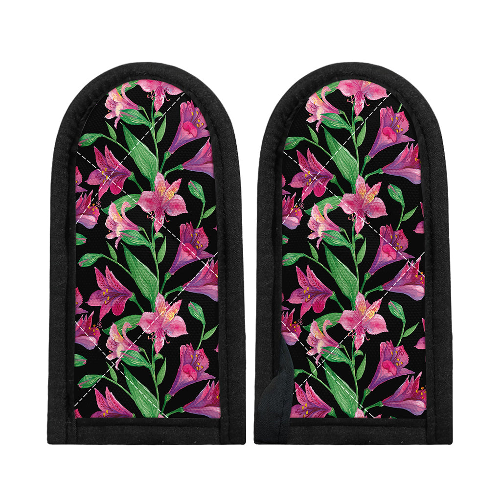 Purple Alstroemeria Pattern Print Skillet Handle Cover