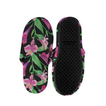 Purple Alstroemeria Pattern Print Slippers