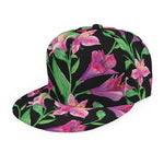 Purple Alstroemeria Pattern Print Snapback Cap