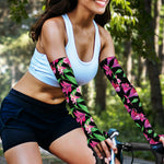 Purple Alstroemeria Pattern Print Sun Protection Arm Sleeves