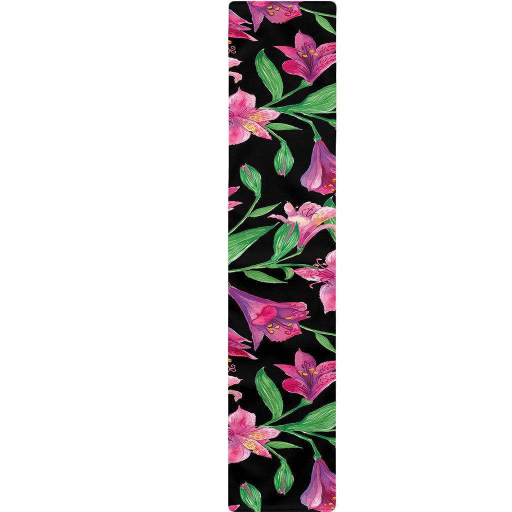 Purple Alstroemeria Pattern Print Table Runner