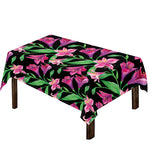 Purple Alstroemeria Pattern Print Tablecloth
