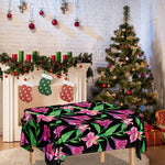 Purple Alstroemeria Pattern Print Tablecloth