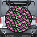 Purple Alstroemeria Pattern Print Tire Cover