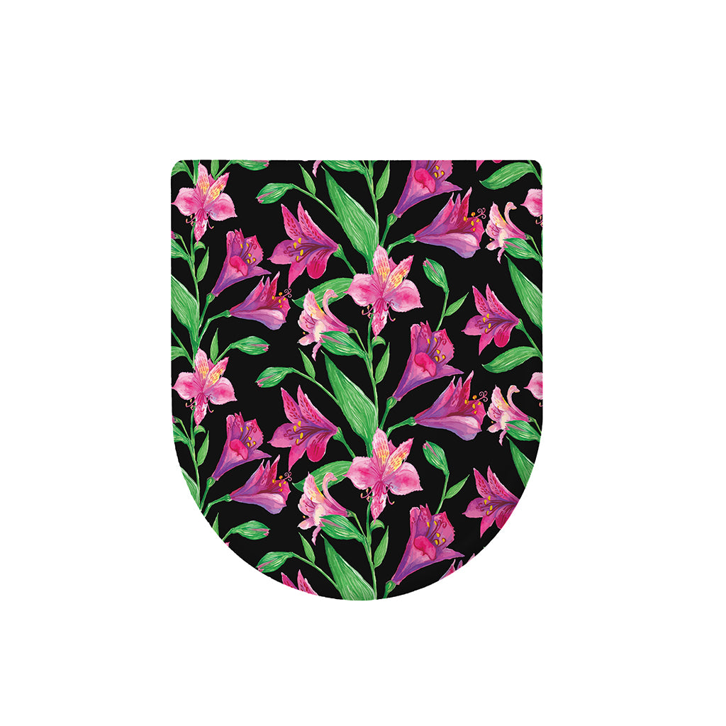 Purple Alstroemeria Pattern Print Toilet Lid Cover
