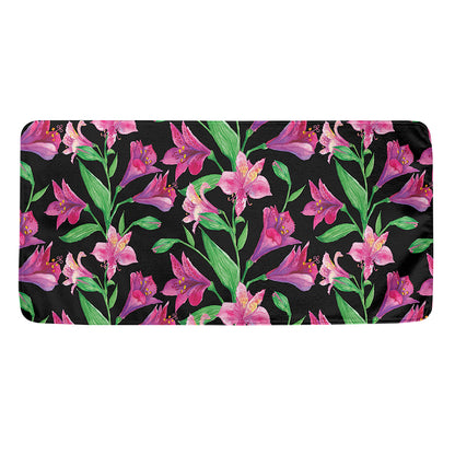 Purple Alstroemeria Pattern Print Towel