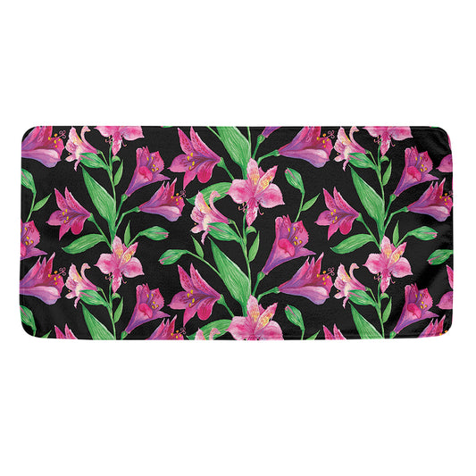 Purple Alstroemeria Pattern Print Towel