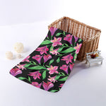 Purple Alstroemeria Pattern Print Towel