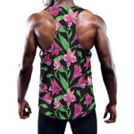 Purple Alstroemeria Pattern Print Training Tank Top