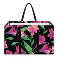 Purple Alstroemeria Pattern Print Utility Tote Bag